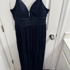 City Vibe Navy Shimmer Formal Gown